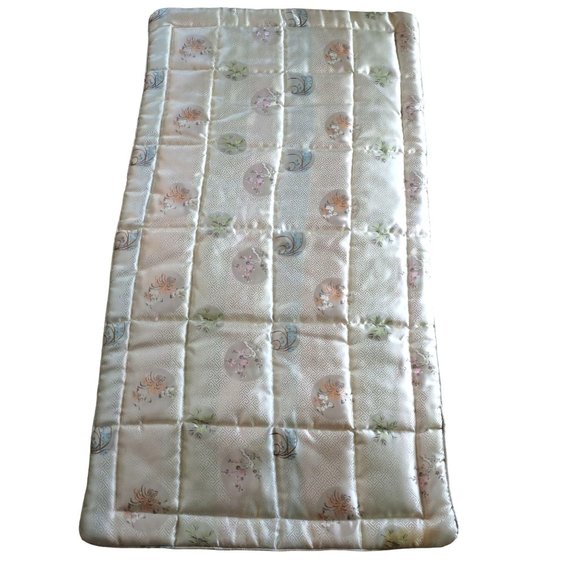 2 Custom Made Asian Theme Large Quilted Pillow Shams 26x47 Gold Embroidery - Picture 5 of 8